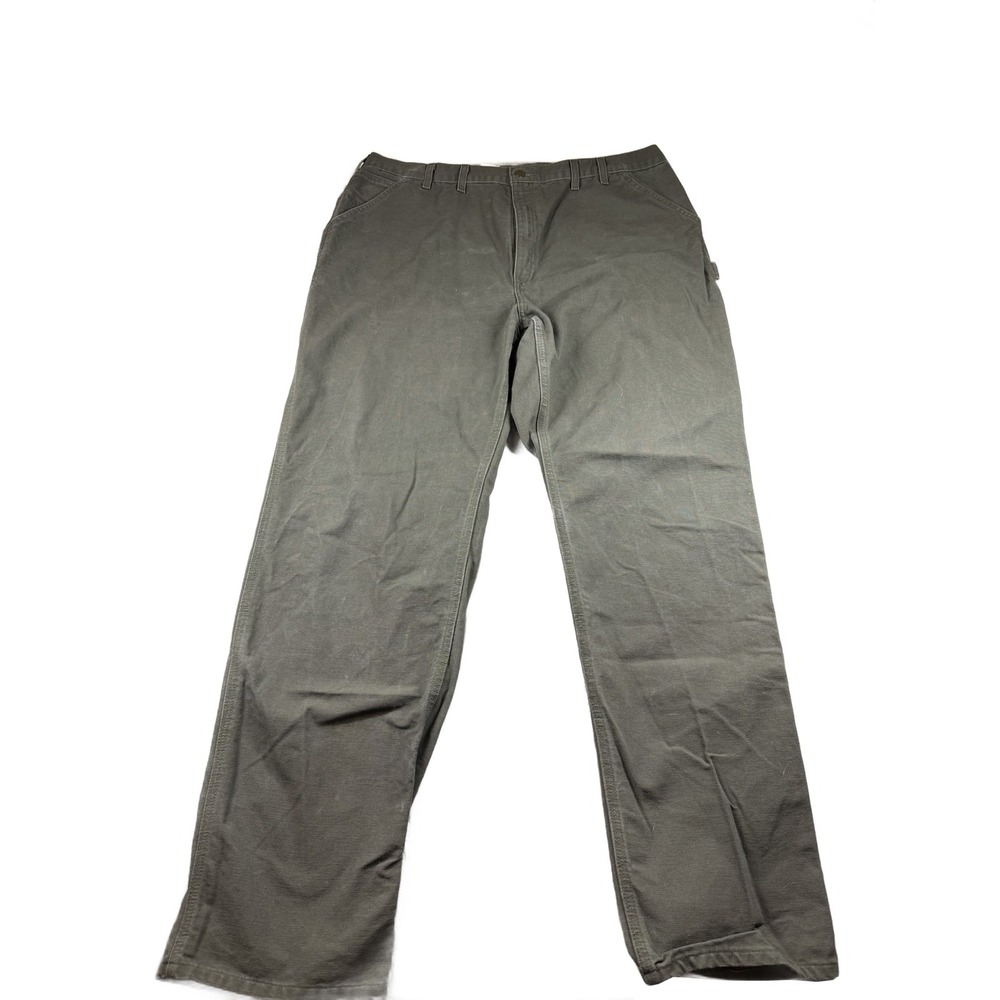 Carhartt B11 MOS Carpenter Pants Mens 42x36 Moss Green Canvas Workwear